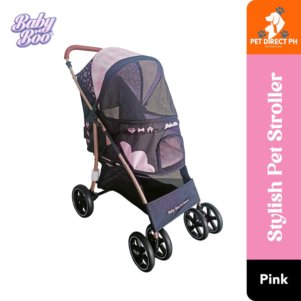 [Pet Stroller] - Baby Boo Fashion Stroller (Pink)